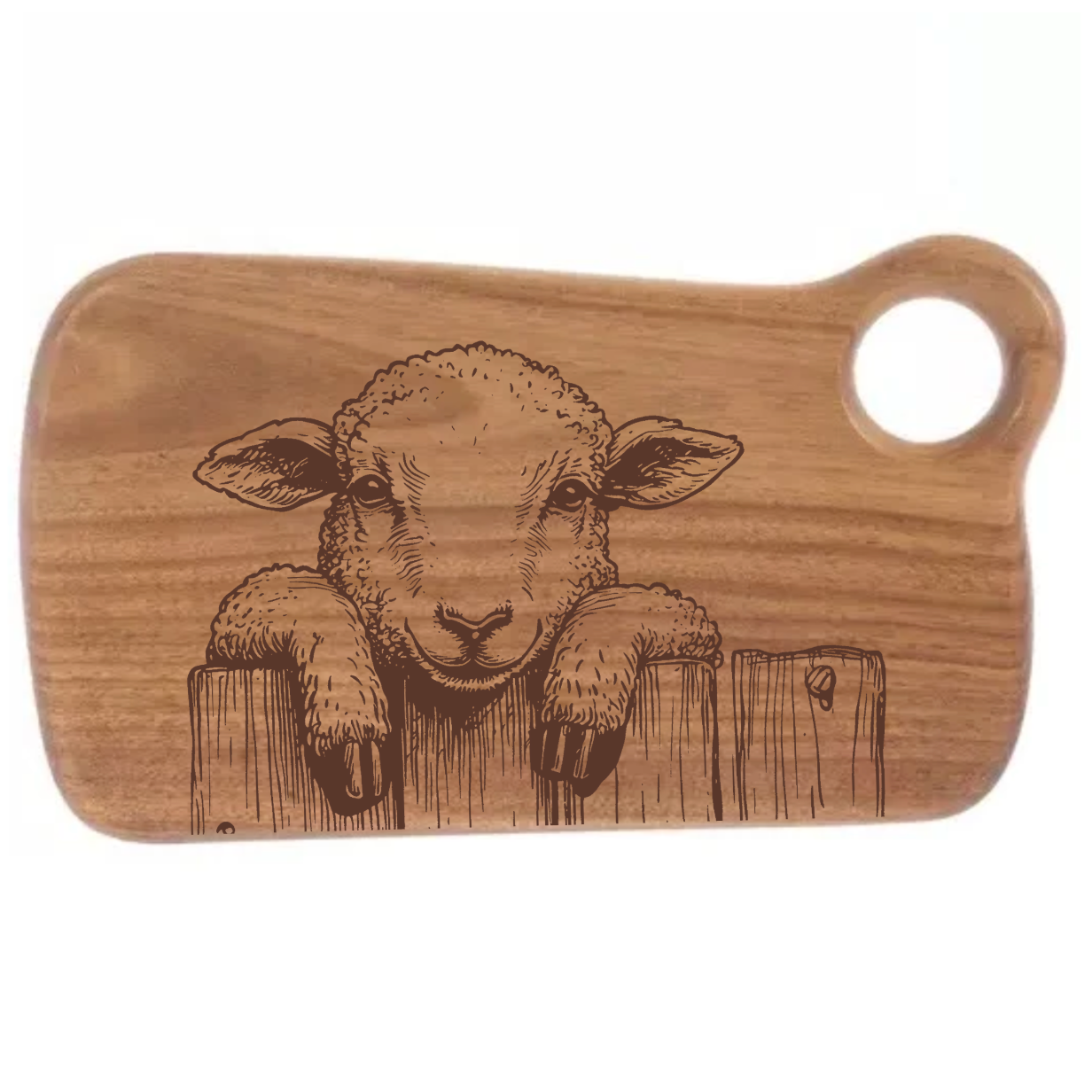 Sheep Peering Over Fence Design