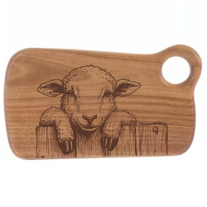 Sheep Peering Over Fence Design
