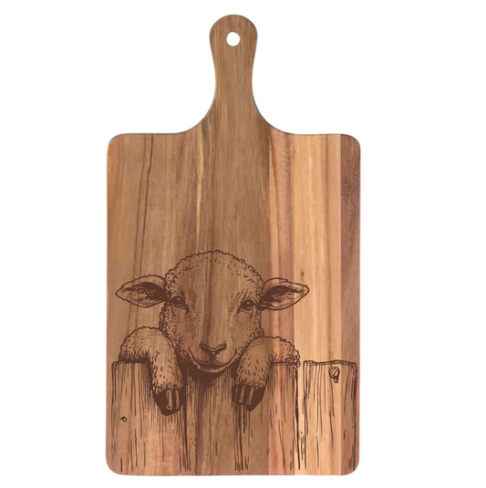 Sheep Peering Over Fence Design