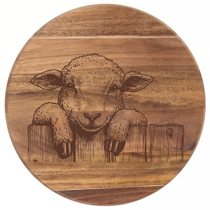 Sheep Peering Over Fence Design