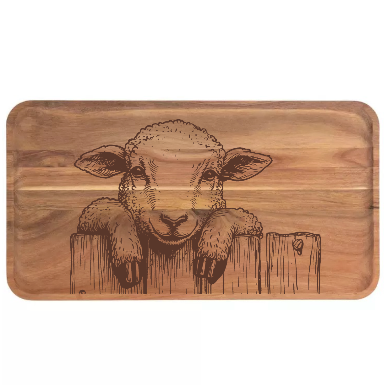 Sheep Peering Over Fence Design